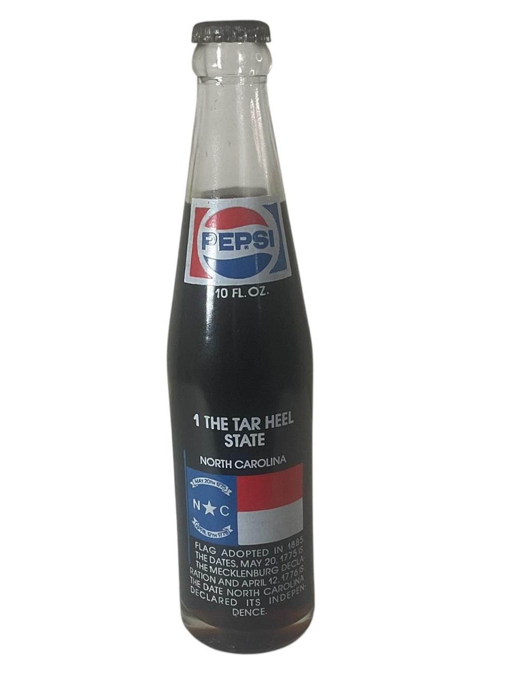 Pepsi Glass Bottle with Red, Blue and Black Logo